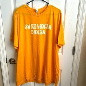 NWOT Bella Canvas Sunflower Power Graphic T-Shirt Trendy Hippie‎ Tee 2XL